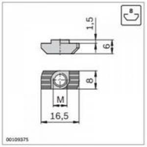 Bosch Rexroth 8981016123, T-Nut, 8mm T-Slot, 10 -32 UNF Thread 8981016123 Rexroth