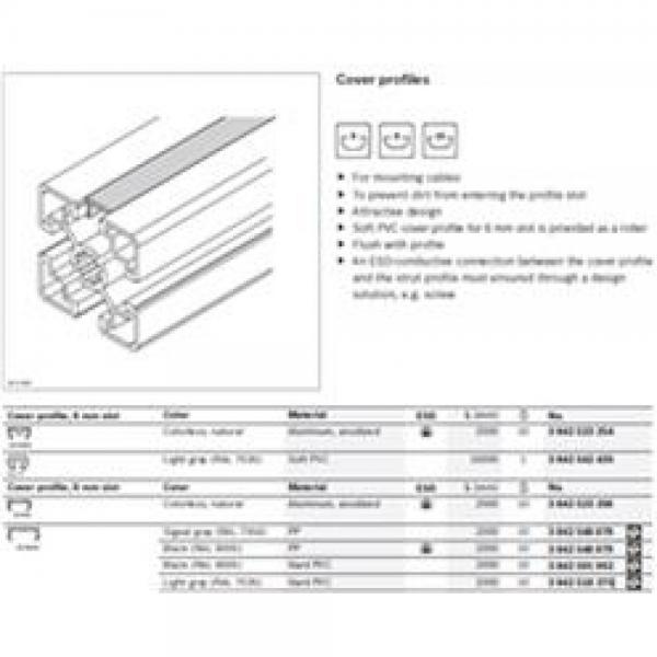 Bosch Rexroth 3842518375, Cover Profile N8 H-Pvc Grey 3842518375 Rexroth